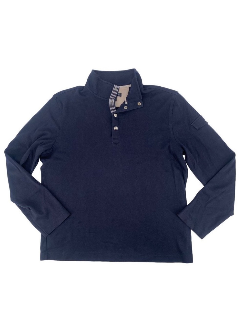 Banana Republic Men’s Size XL True Navy Cotton 1/4 Snap Button Pullover Jersey